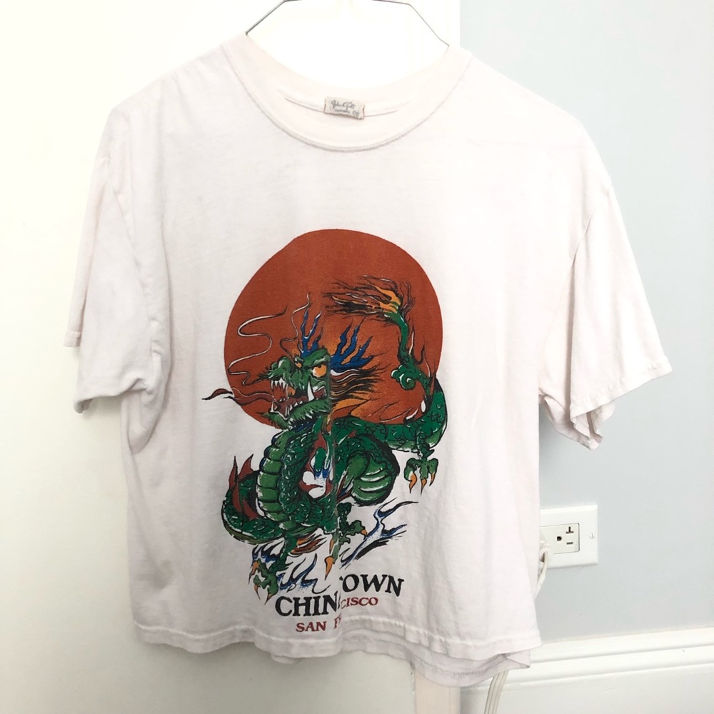 Brandy Melville Aleena Chinatown White Crop Top